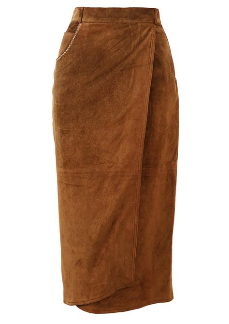 Maple Brown Suede Skirt .